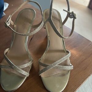 Badgley Mischka Gold Strappy Heels